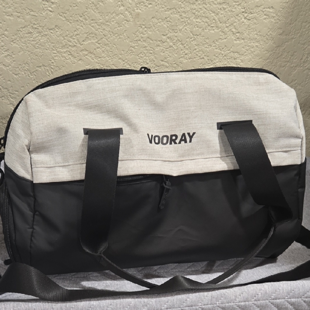 Black and Cream Men's Bag